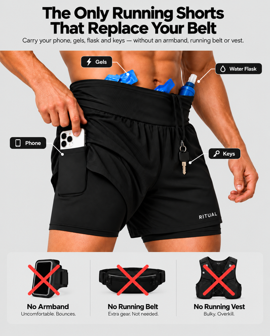 RITUAL Marathon Shorts - Built-In Belt
